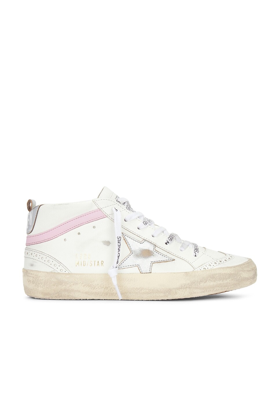 

Кроссовки Mid Star Golden Goose, белый/серебряный/розовый