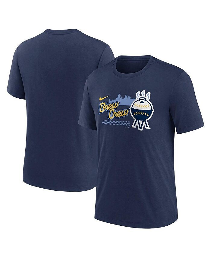 

Мужская темно-синяя футболка Milwaukee Brewers City Connect Tri-Blend Nike, синий