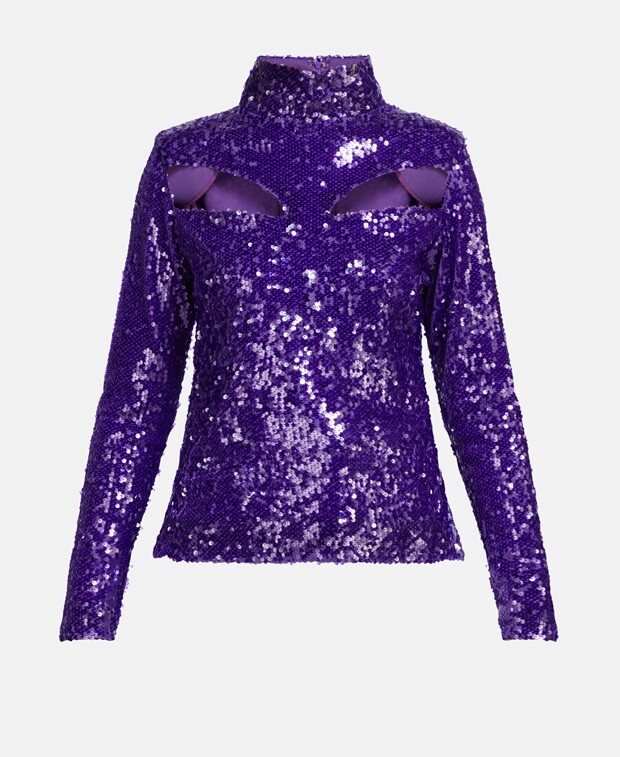 

Топ с пайетками bcbgmaxazria, фиолетовый