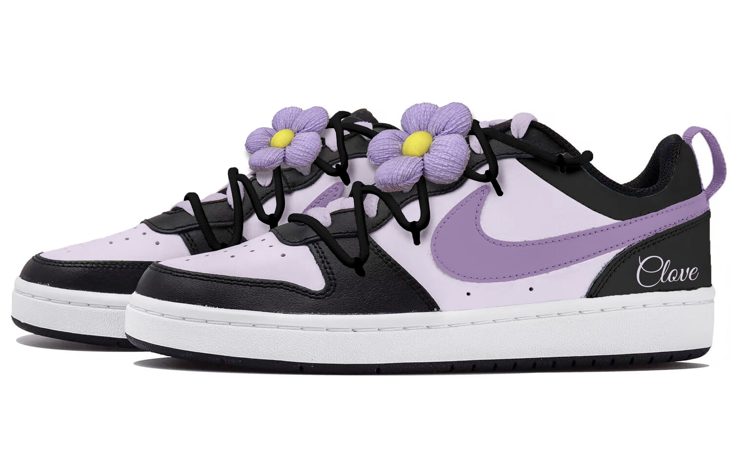 

Кроссовки Nike Court Borough Skateboarding Shoes Women's Low-top Black/purple, фиолетовый