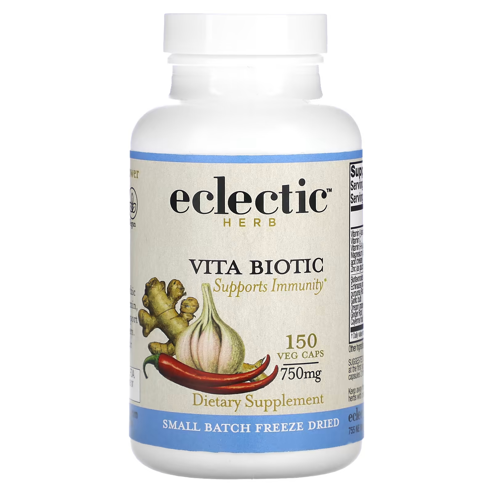 цена Пищевая добавка Eclectic Institute Vita Biotic для иммунитета, 150 капсул