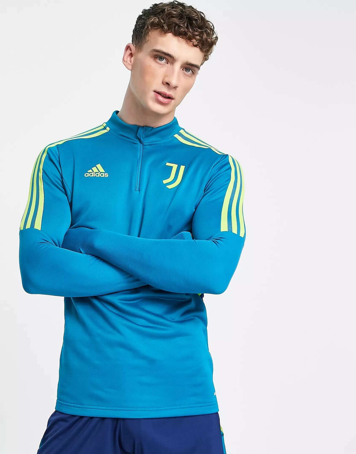 

Бирюзовая футболка adidas Football Juventus 2022/23 для тренировок игроков на молнии 1/4 – DGREEN adidas performance, Зеленый