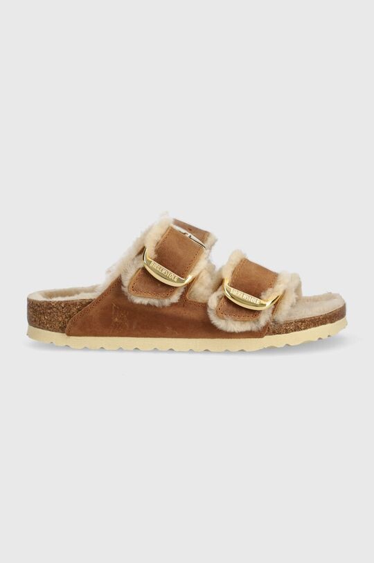 

Замшевые шлепанцы из овчины Arizona с большой пряжкой Birkenstock, коричневый