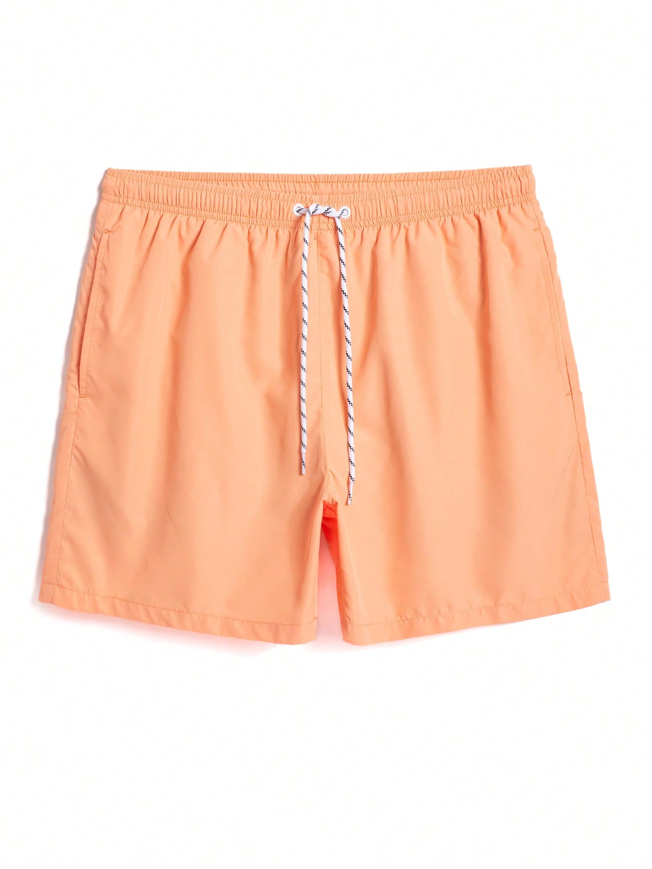 Мужские однотонные пляжные шорты с завязками на талии Manfinity, коралловый оранжевый