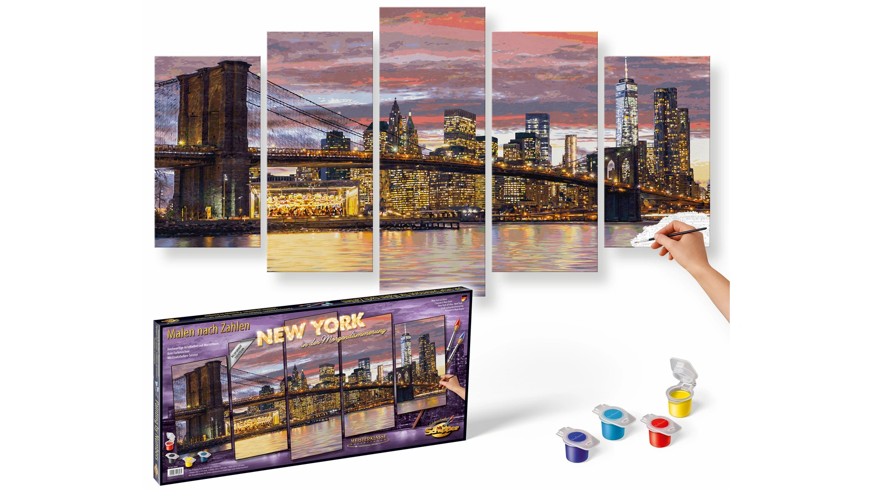 Картина Schipper по номерам Полиптих группы мотивов Нью-Йорк на рассвете (Полиптих) картина по номерам schipper полиптих не мечтай делай 132x72 см