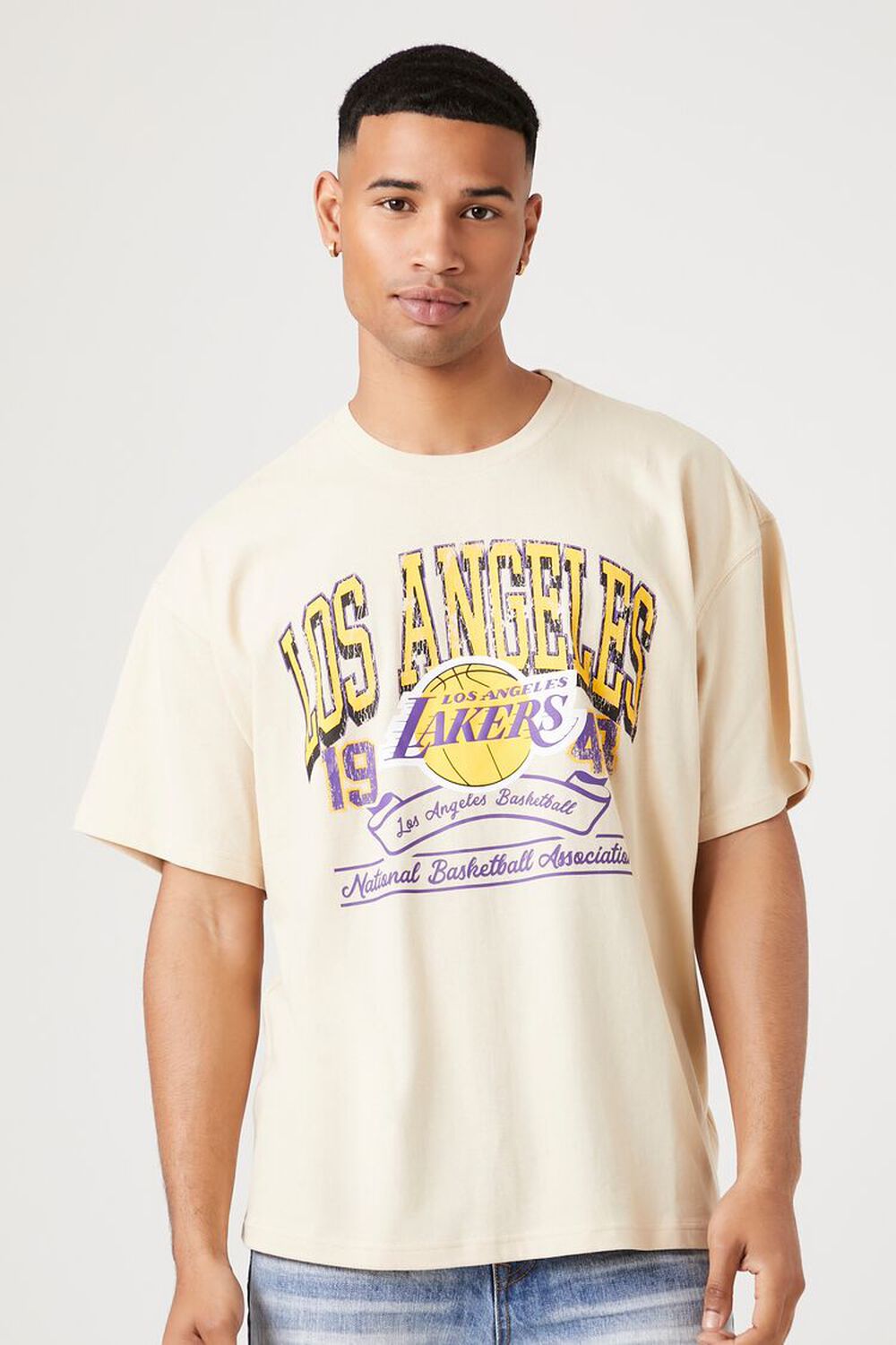 

Футболка с рисунком Los Angeles Lakers Forever 21, серо-коричневый