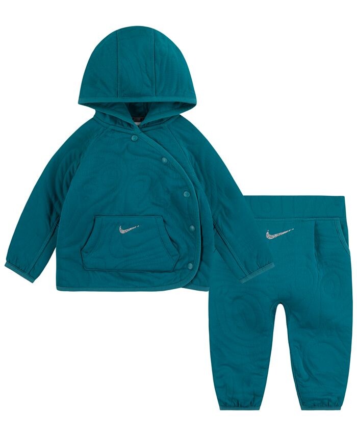 

Куртка и брюки на кнопках, комплект из 2 предметов Nike, зеленый
