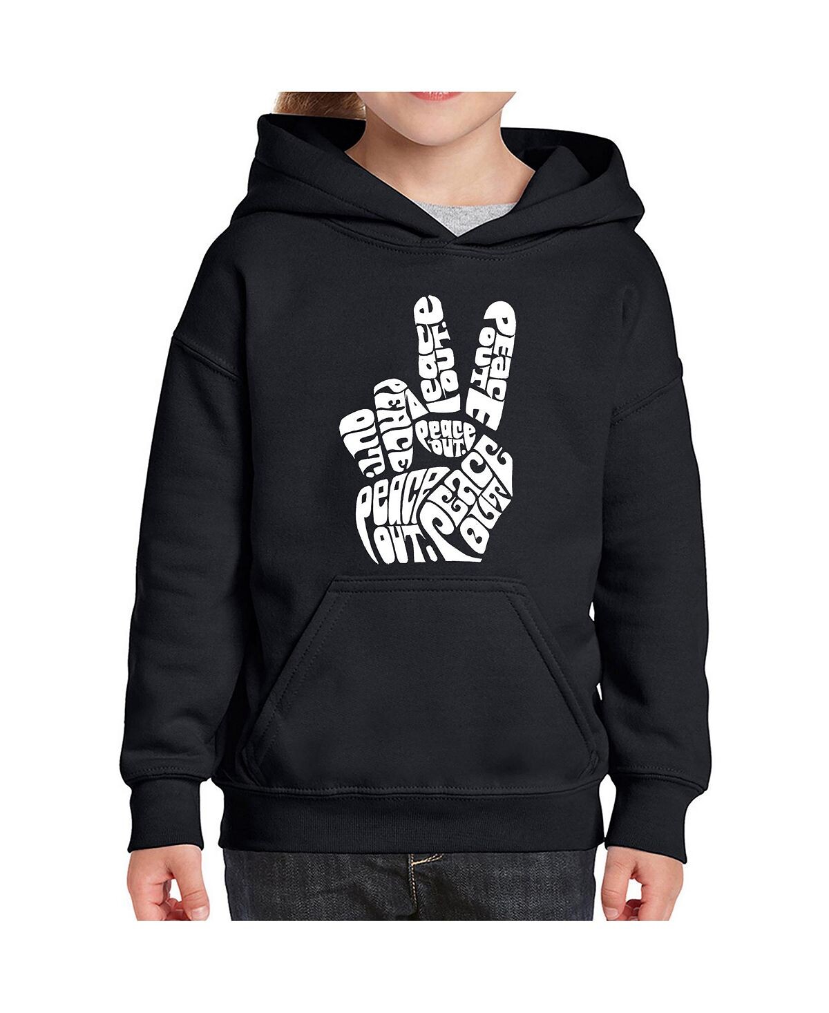 

Толстовка с капюшоном Big Girl's Word Art - Peace Out LA Pop Art