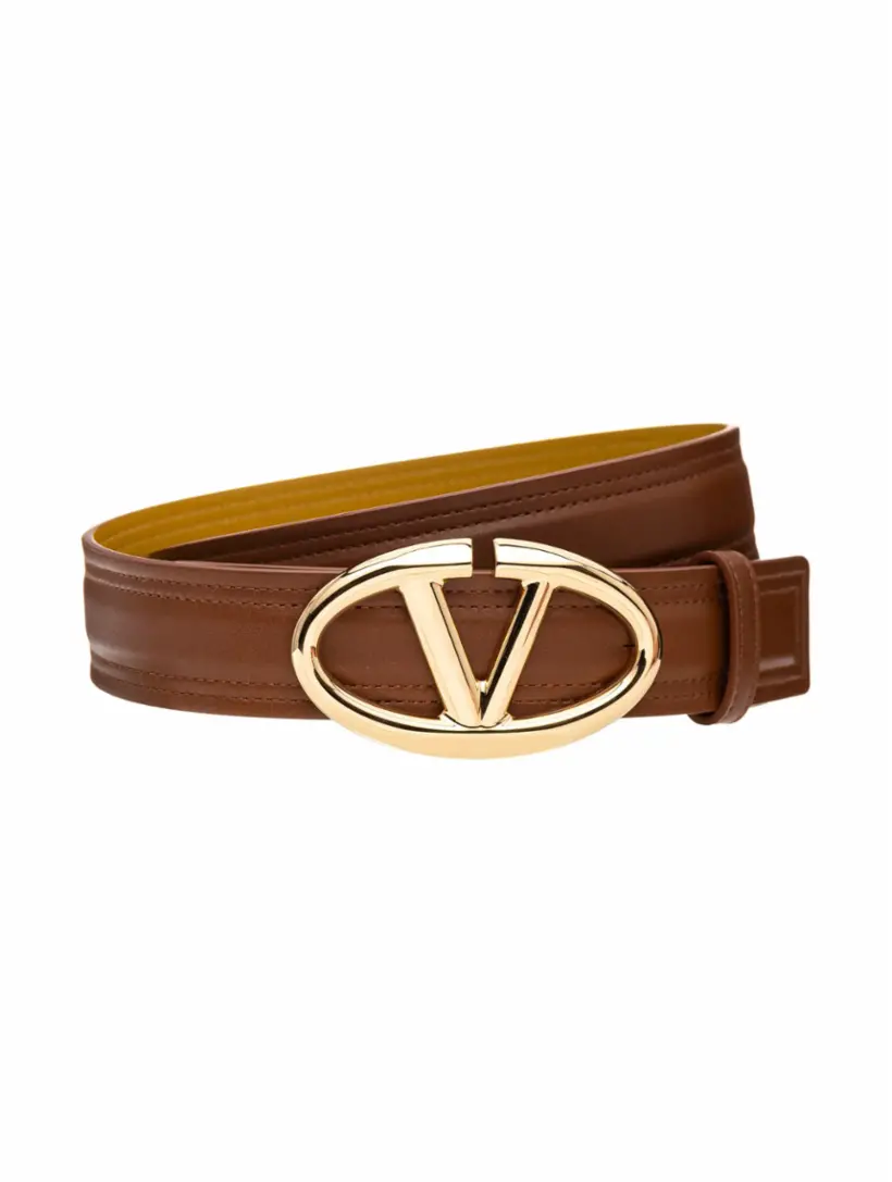 

Кожаный ремень V-logo Valentino Garavani, коричневый