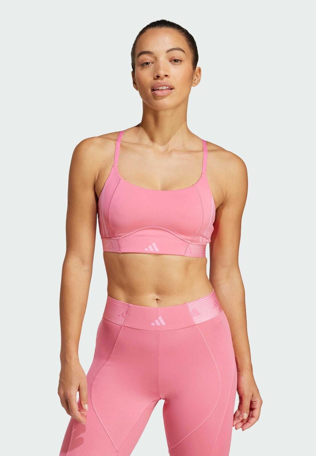 

Спортивный бюстгальтер с легкой поддержкой Hyperglam adidas Performance, розовый fusion bliss Pink