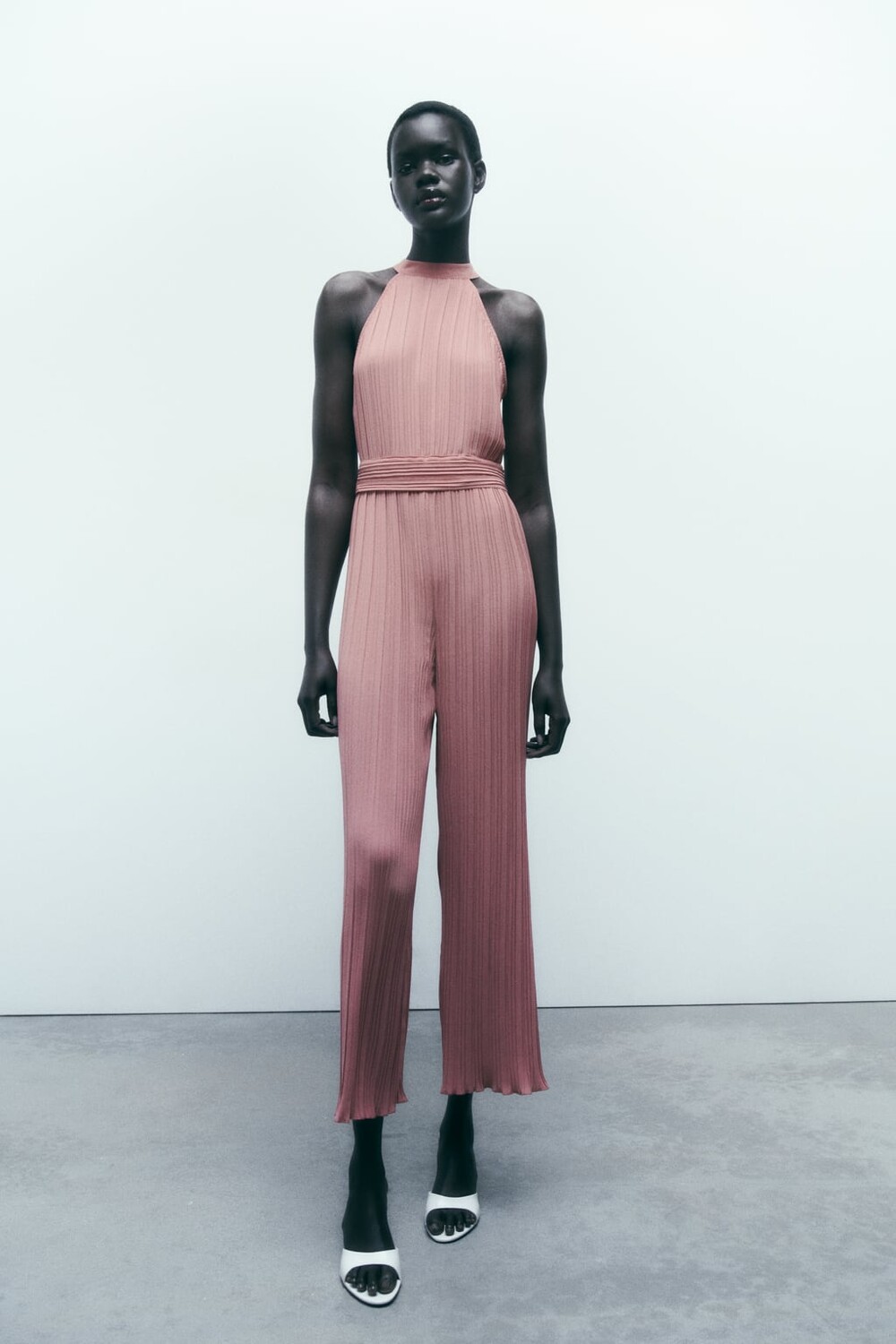 

Комбинезон со складками ZARA, розовый