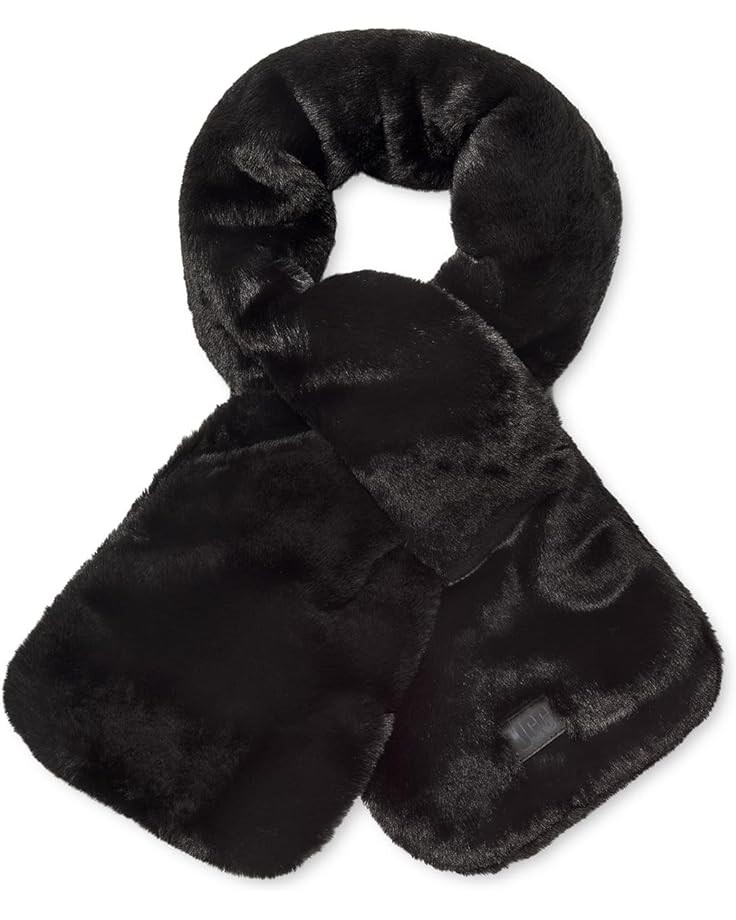 Шарф UGG Faux Fur Pull Thru Scarf, черный