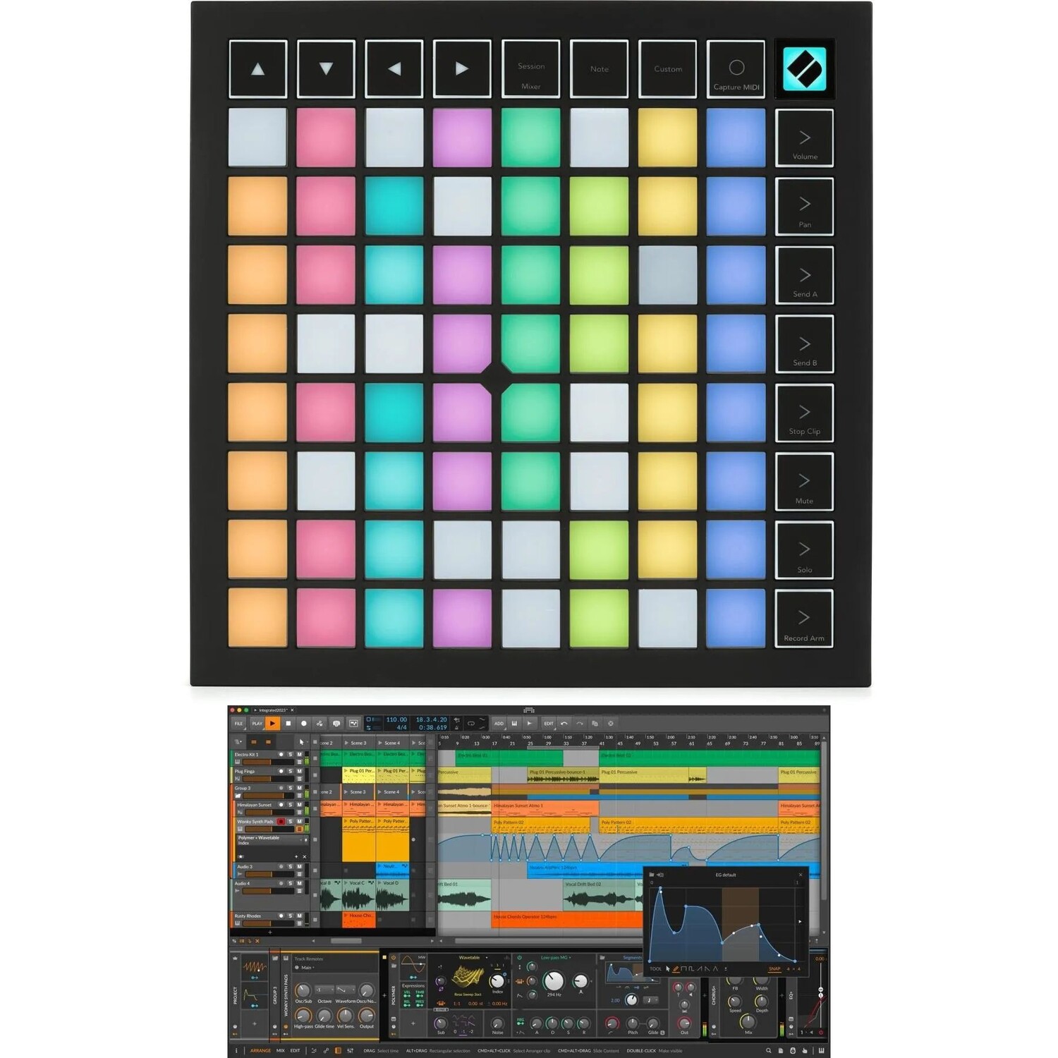 

Grid-контроллер Novation Launchpad X с Bitwig Studio Studio 5