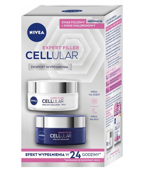 Подарочный набор Cellular Filler: дневной крем против морщин 50 мл + ночной крем против морщин 50 мл Nivea