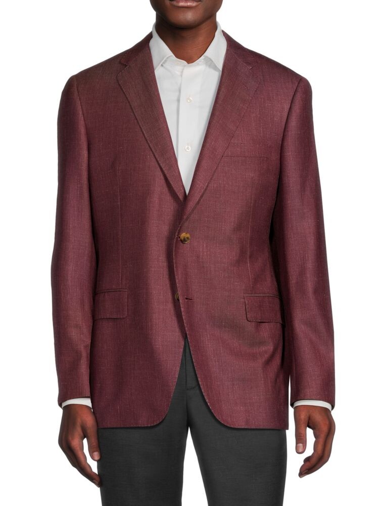 

Спортивное пальто из твила из смеси шерсти и шелка Samuelsohn, цвет Burgundy