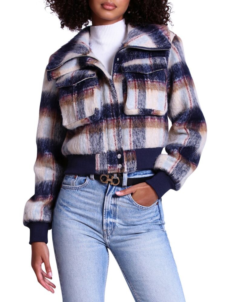 

Куртка дальнобойщика в клетку с начесом Avec Les Filles, цвет Blue Multicolor
