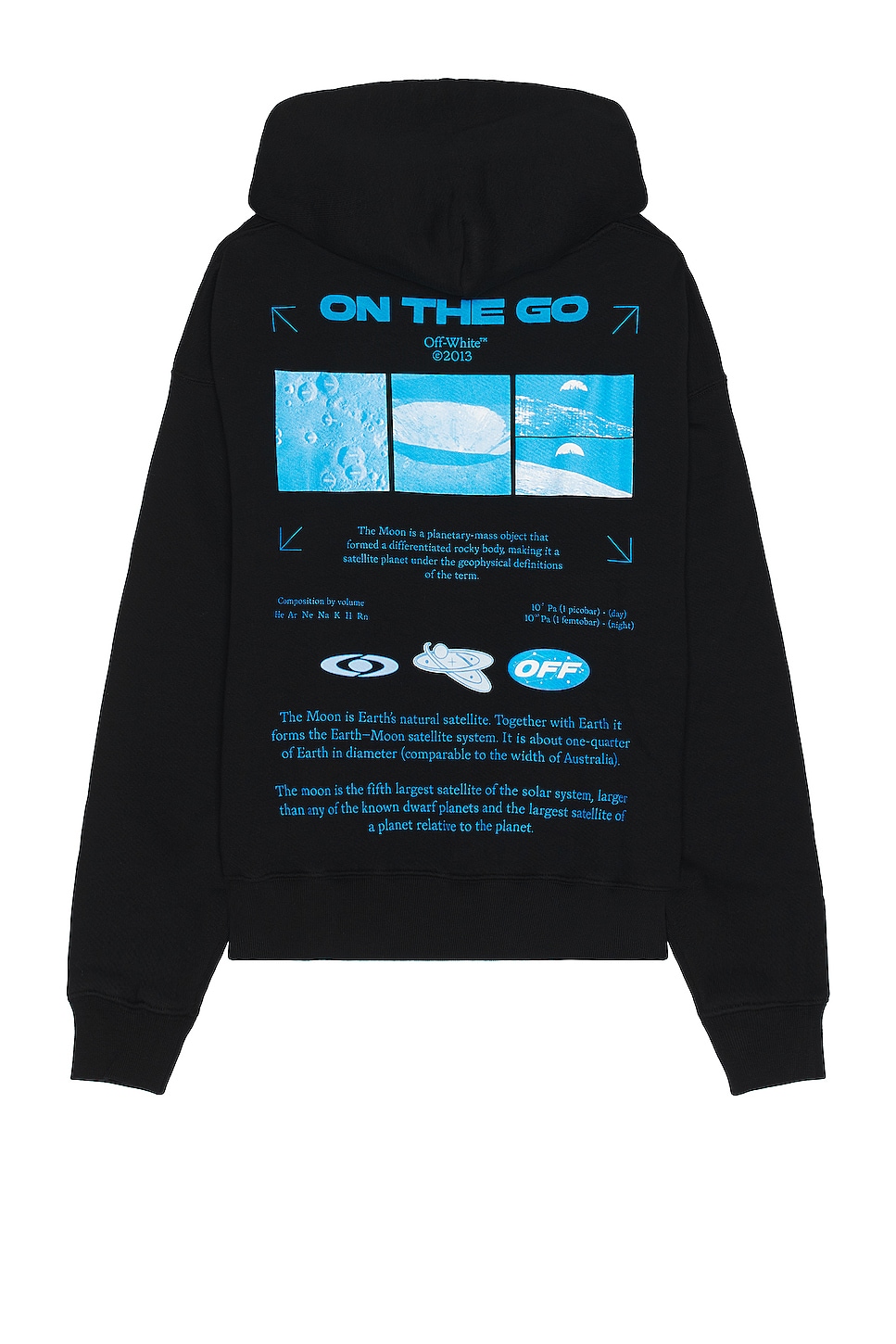 Худи Off-White On The Go Moon Skate, черный худи off white 23 skate black gold черный