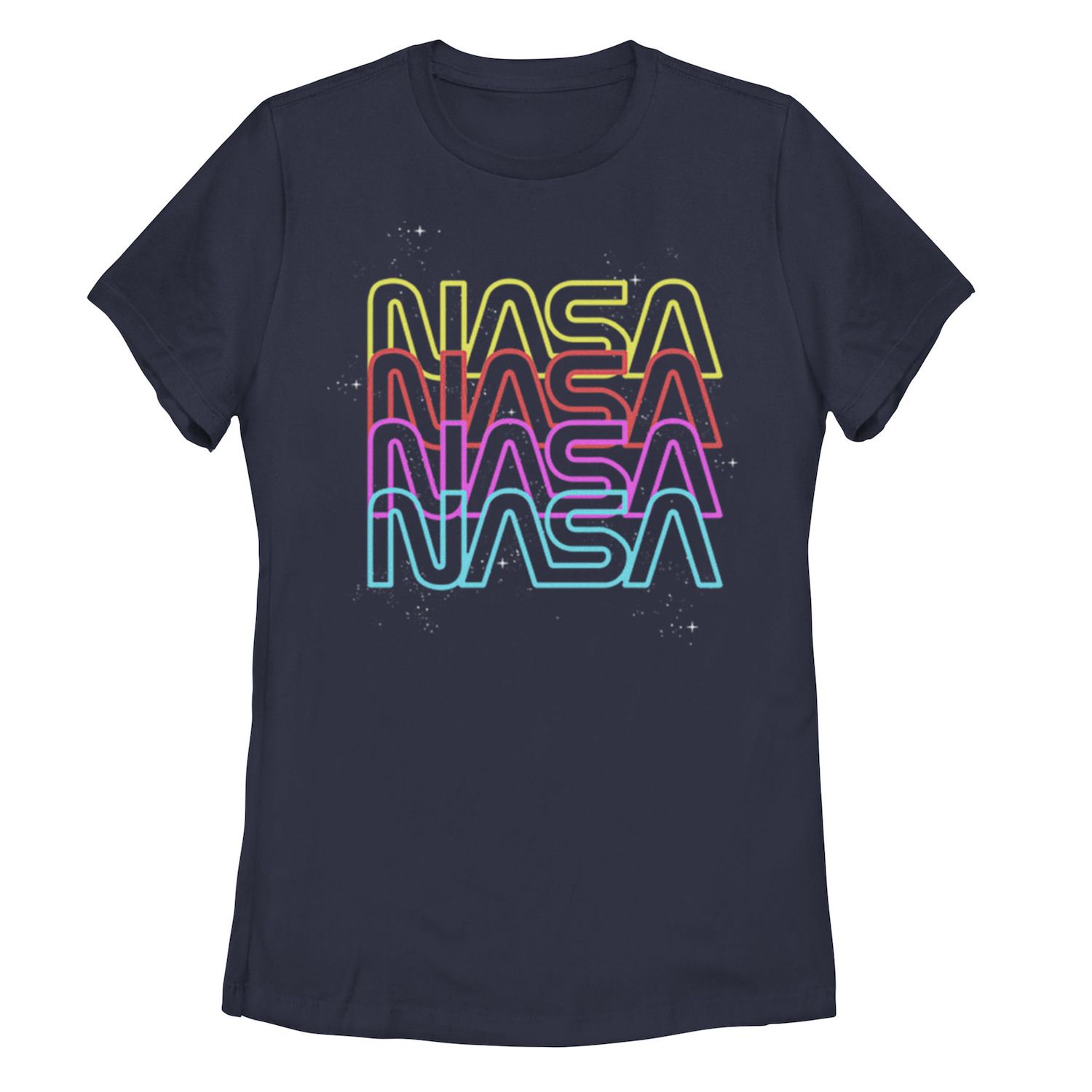 Футболка с неоновым радужным повторяющимся текстовым логотипом NASA для юниоров Licensed Character