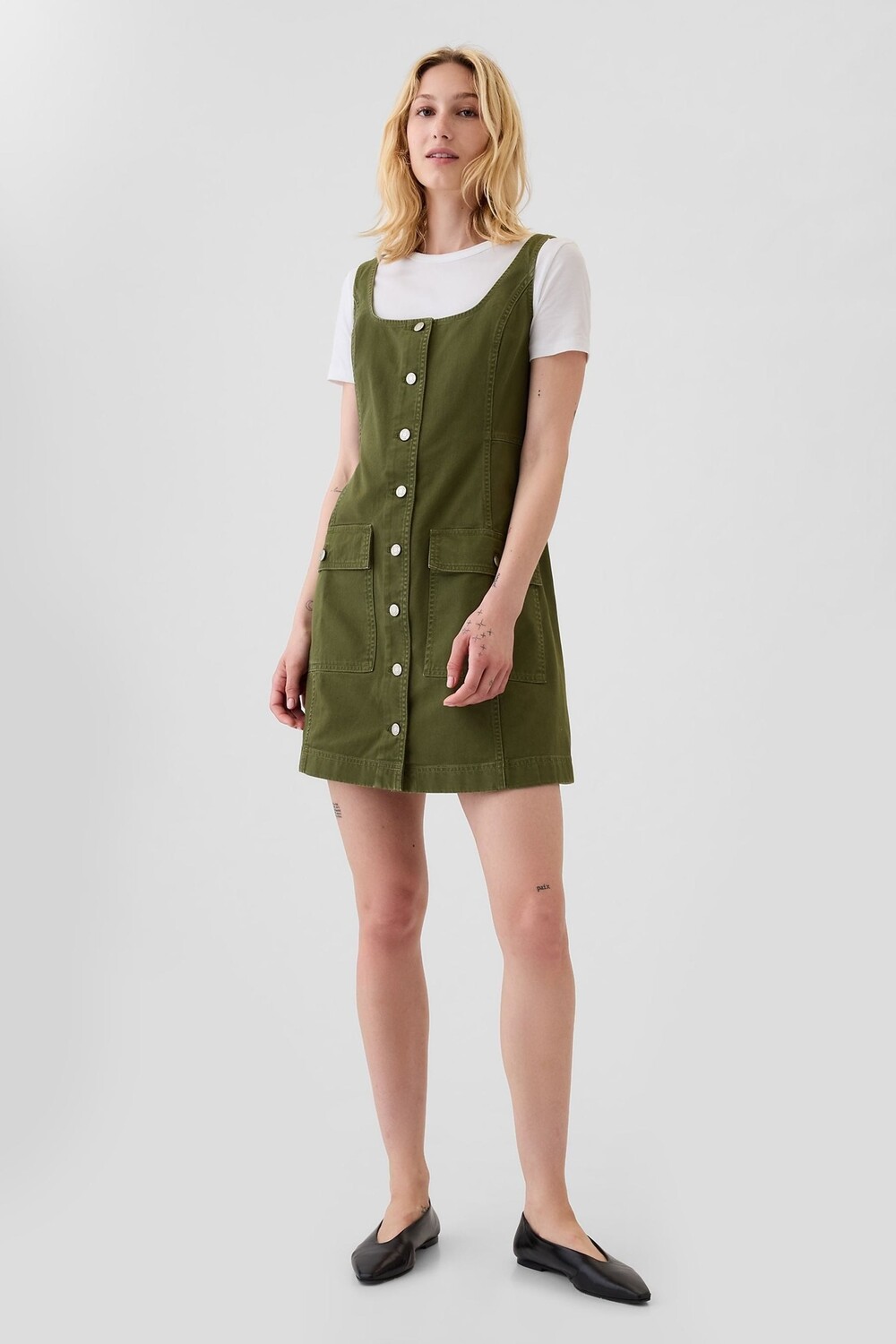 

Мини платье с пуговицами Gap, зеленый