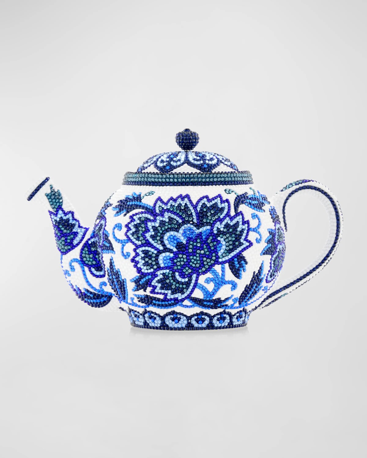 

Сумка женская Teapot Tranquili-Tea Minaudiere Judith Leiber Couture, цвет Silver Cobalt Multi