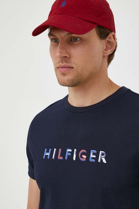 

Хлопковая футболка Tommy Hilfiger, темно-синий
