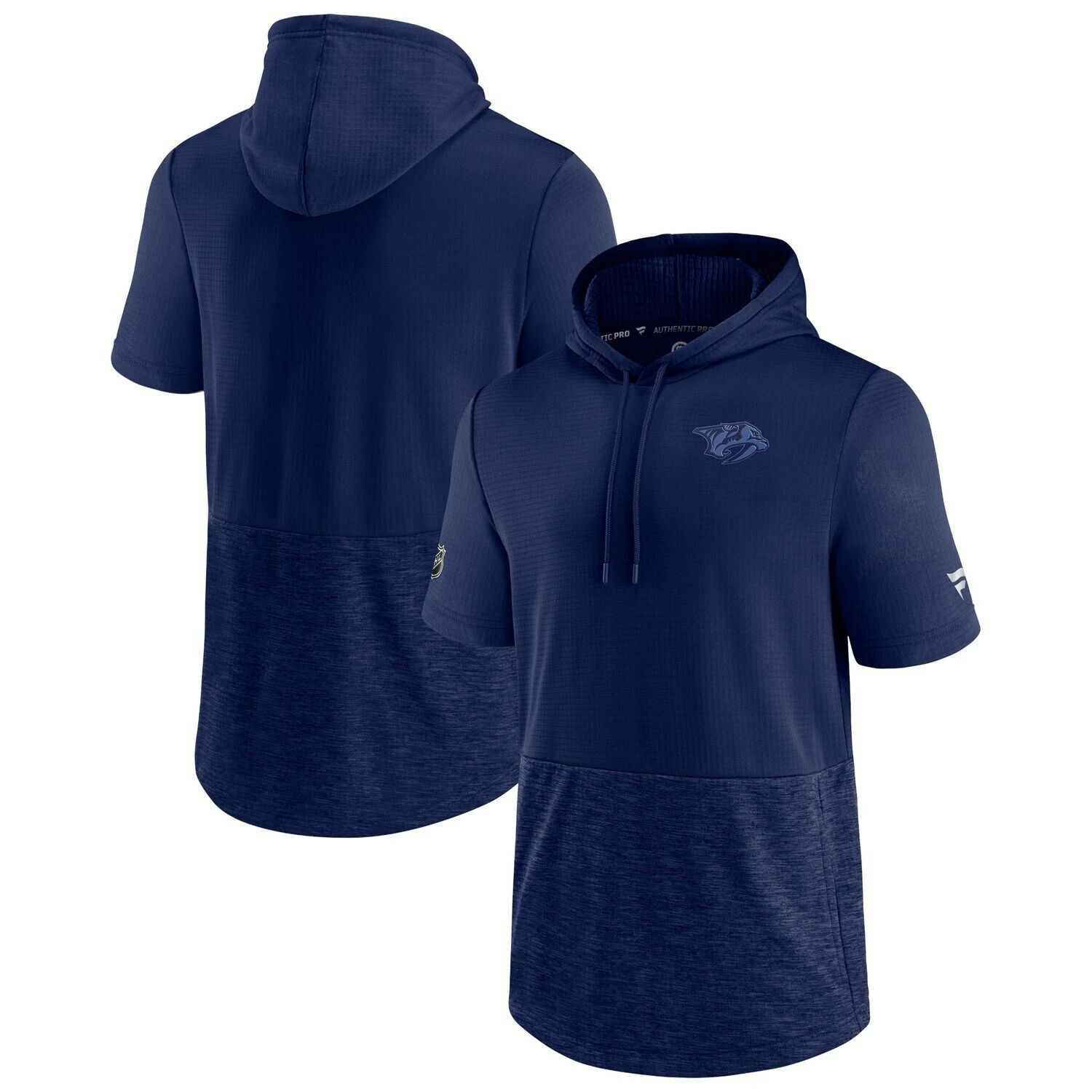 

Мужской темно-синий пуловер с капюшоном Fanatics Nashville Predators Authentic Pro для путешествий и тренировок, пуловер с короткими рукавами