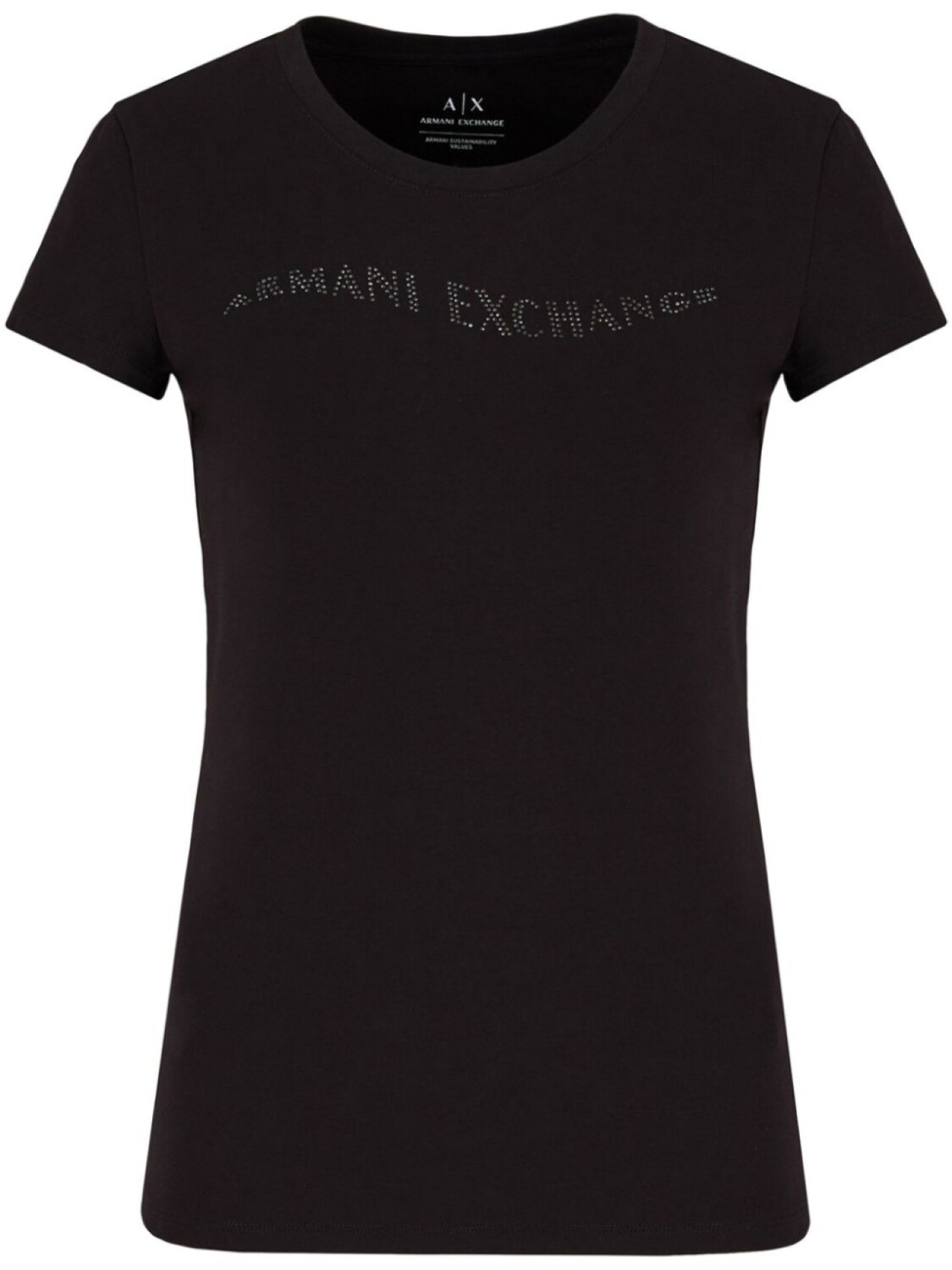 

Armani Exchange футболка со стразами, черный