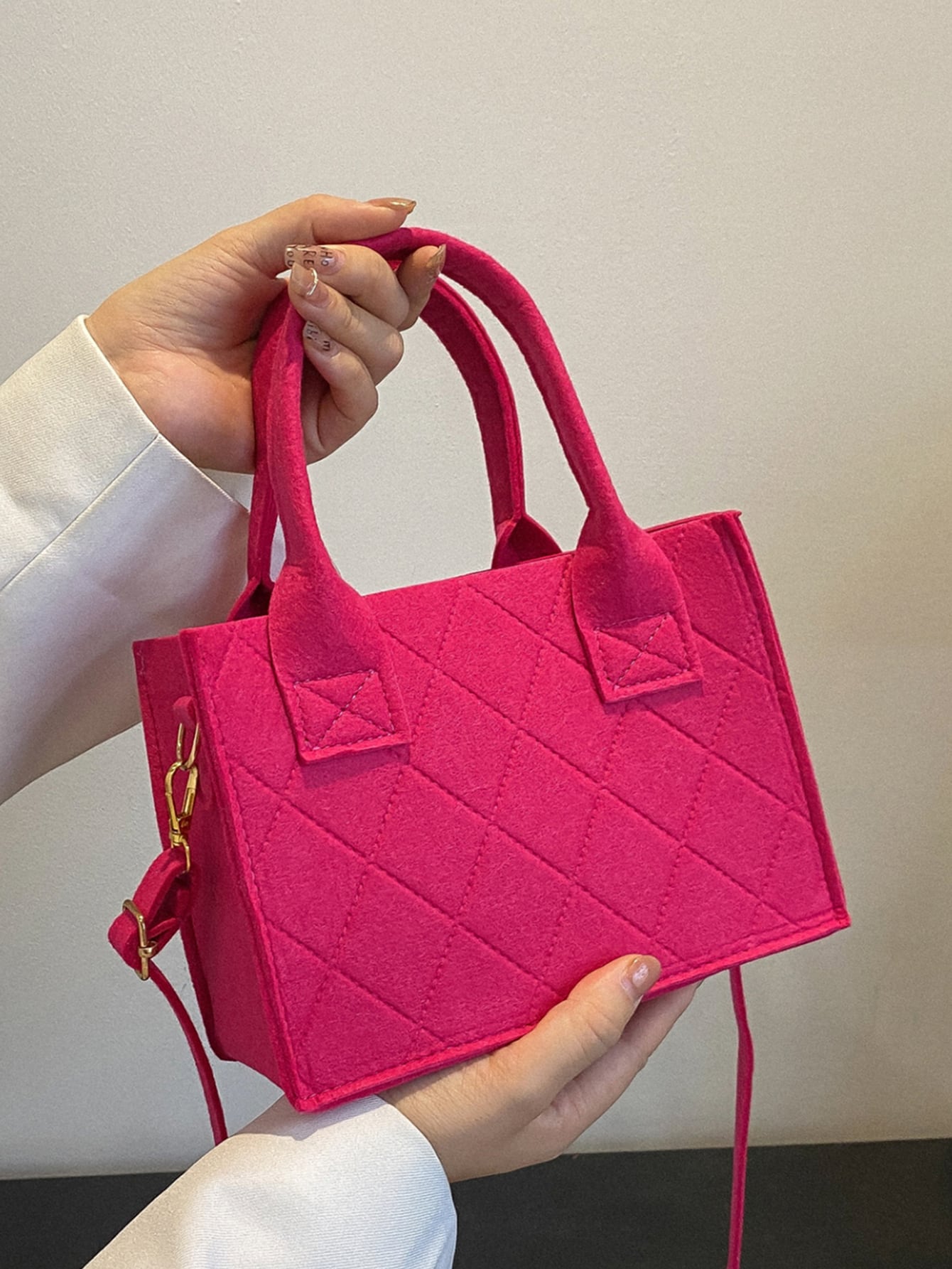 Легкая деловая повседневная неоново-розовая квадратная сумка для девочек-подростков, ярко-розовый
