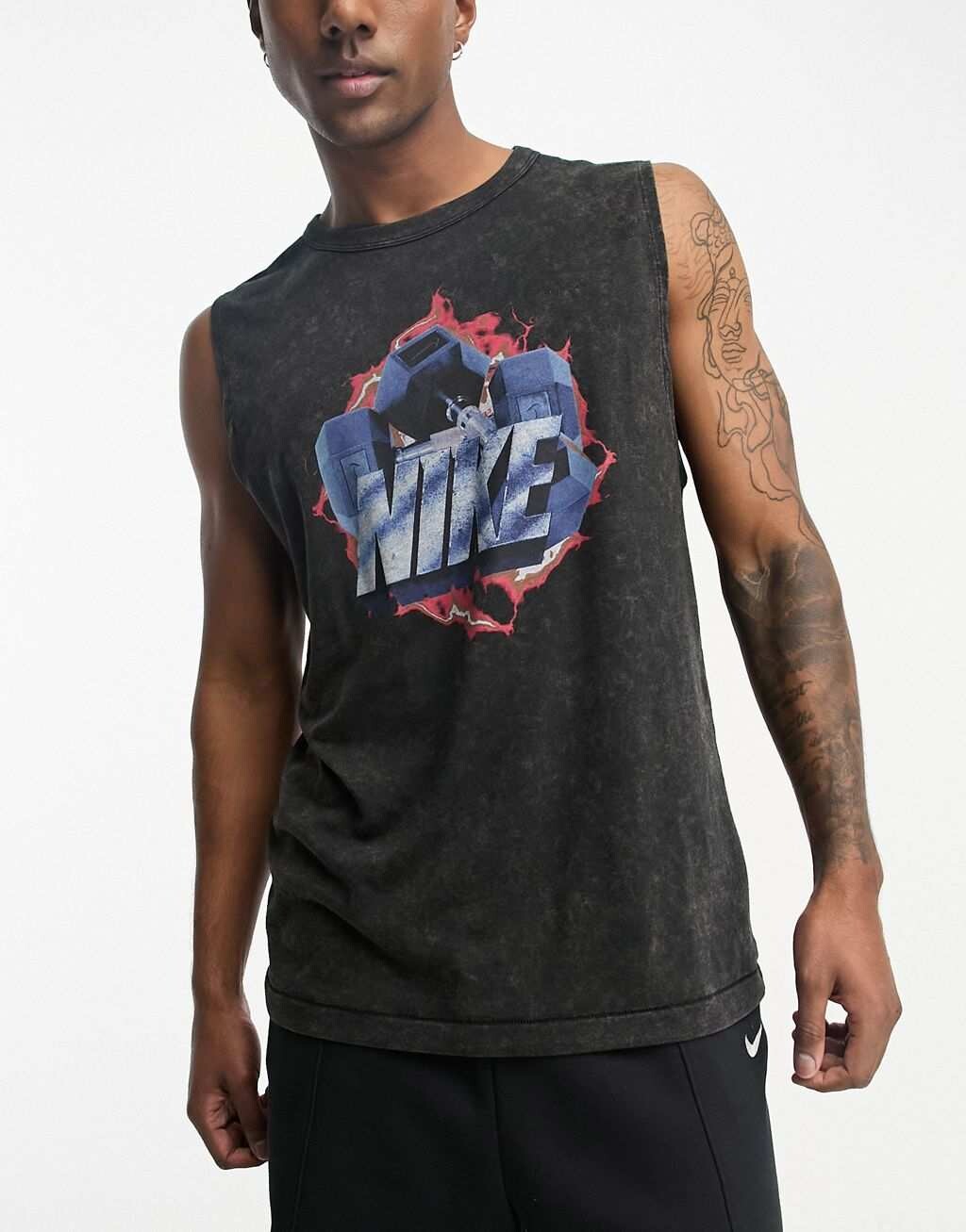 

Черная футболка без рукавов с графическим рисунком Nike Training Vintage Dri-Fit