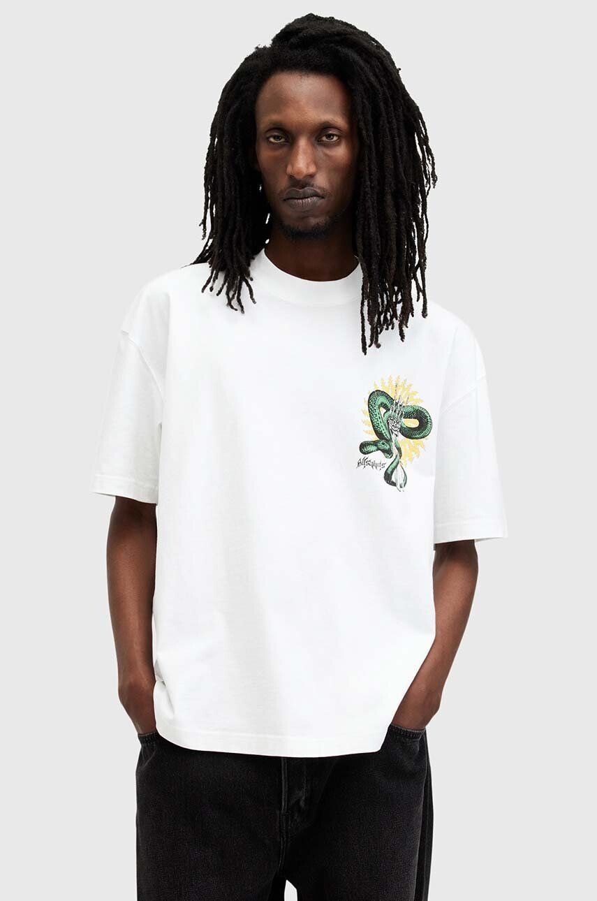 

Хлопковая футболка AllSaints KRAIT SS CREW, белый