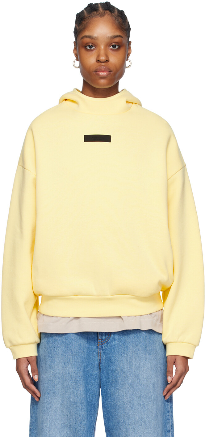 

Желтый пуловер с капюшоном Fear Of God Essentials, цвет Garden yellow