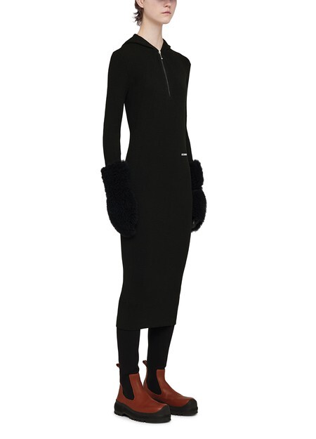 

Платье с капюшоном Jil Sander, черный