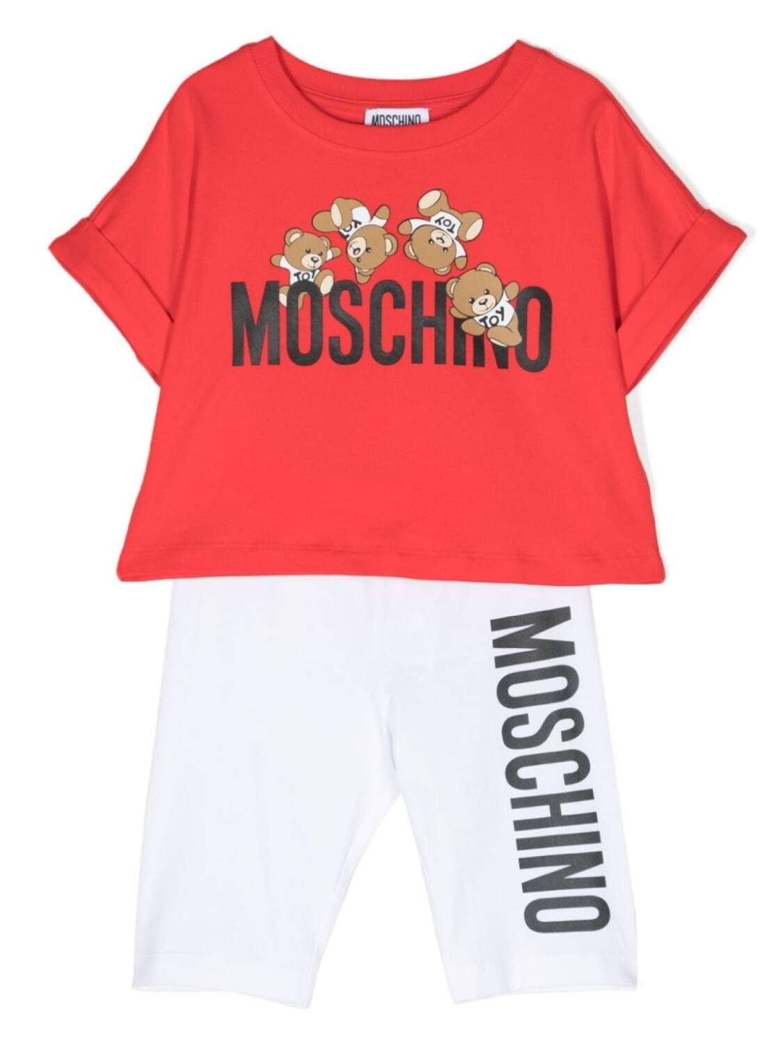 

Moschino Kids комплект из футболки и шортов с логотипом, белый