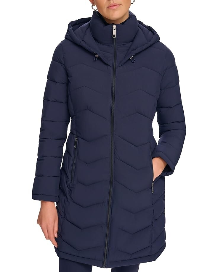 

Пуховик Calvin Klein Bibbed Walker, цвет Dark Navy