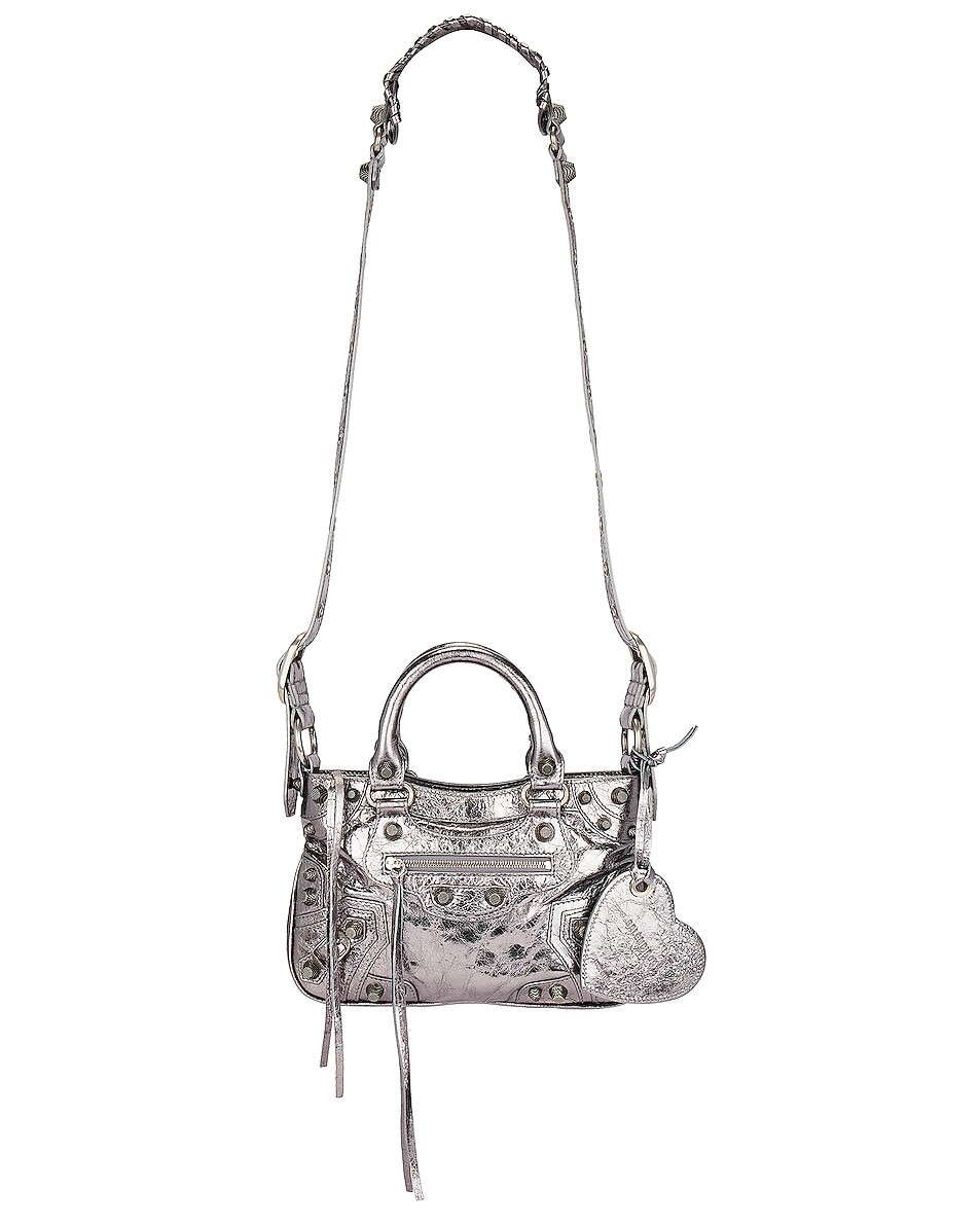 

Сумка через плечо Balenciaga Small Le Cagole Tote, серебряный