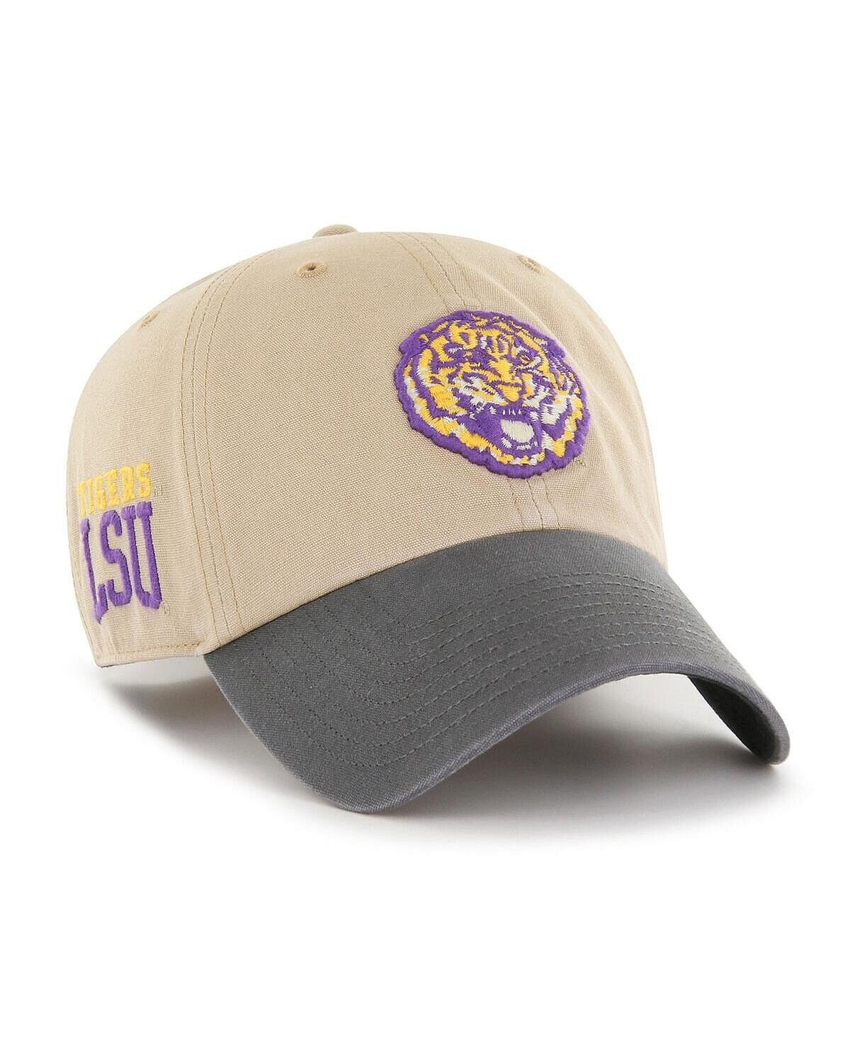 

Мужская регулируемая шапка цвета хаки LSU Tigers Ashford Clean Up '47 Brand