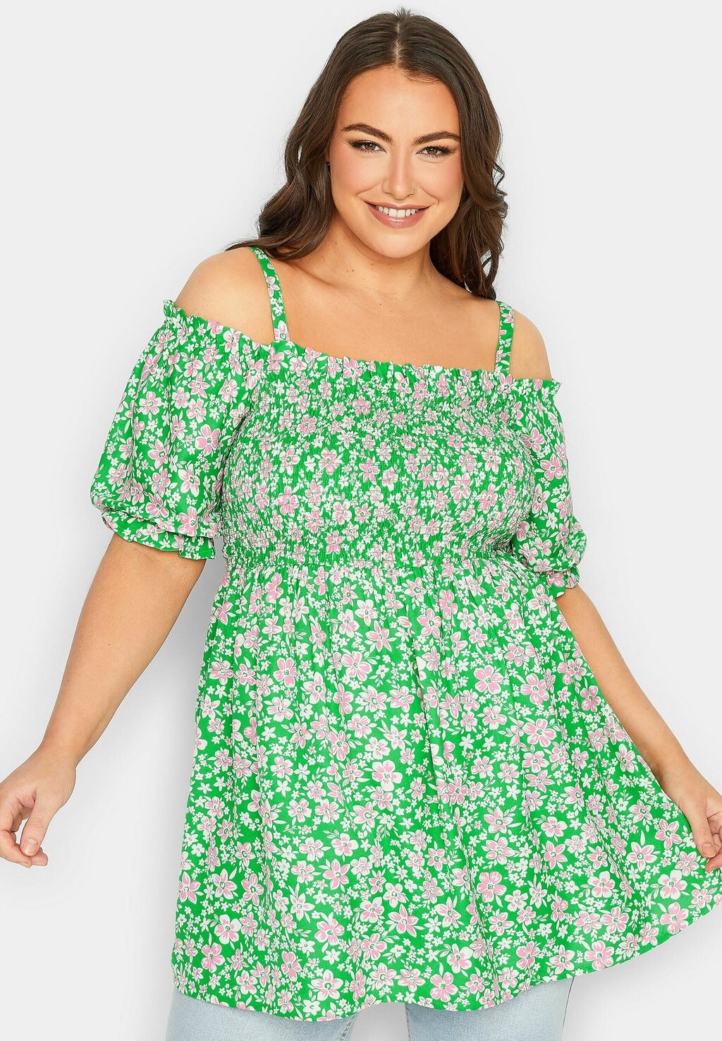 

Блузка Yours Clothing с коротким рукавом, зеленый