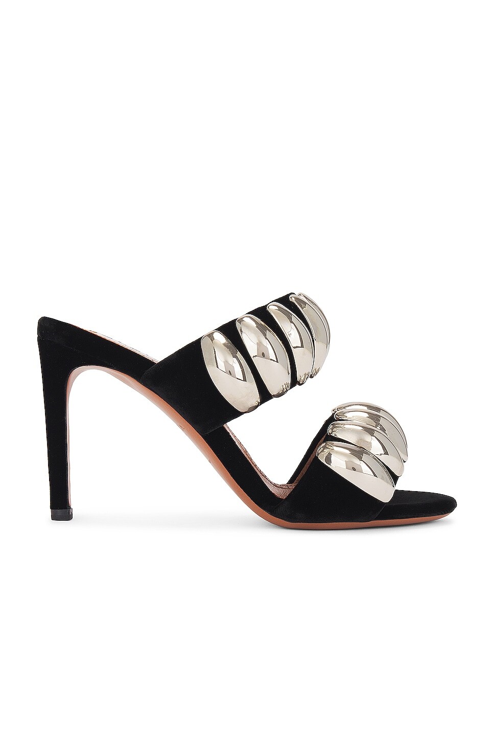 

Сандалии Alaïa Pebbled Mule, нуар