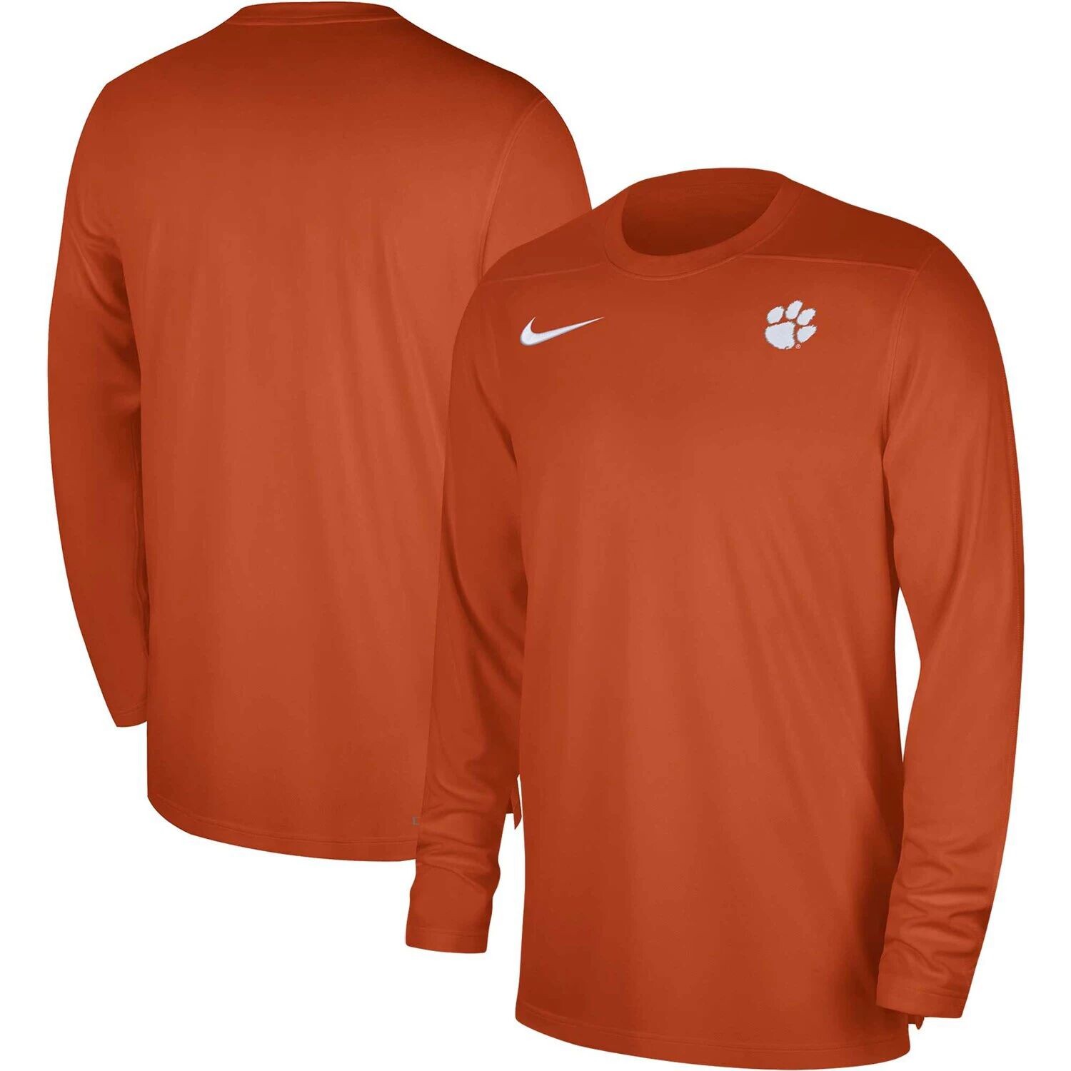 

Мужская оранжевая футболка Clemson Tigers 2023 Sideline Coaches Performance с длинными рукавами Nike, Оранжевый