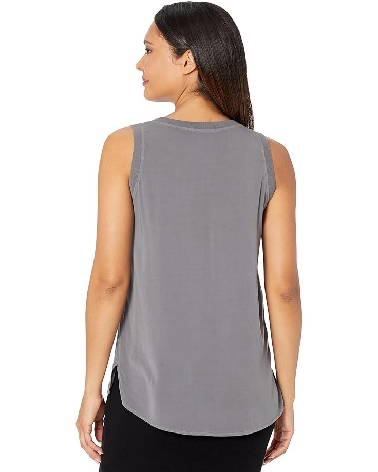 

Топ Mod-o-doc Soft Woven Stretch Viscoce Mix Media Tank Top, цвет Fossil
