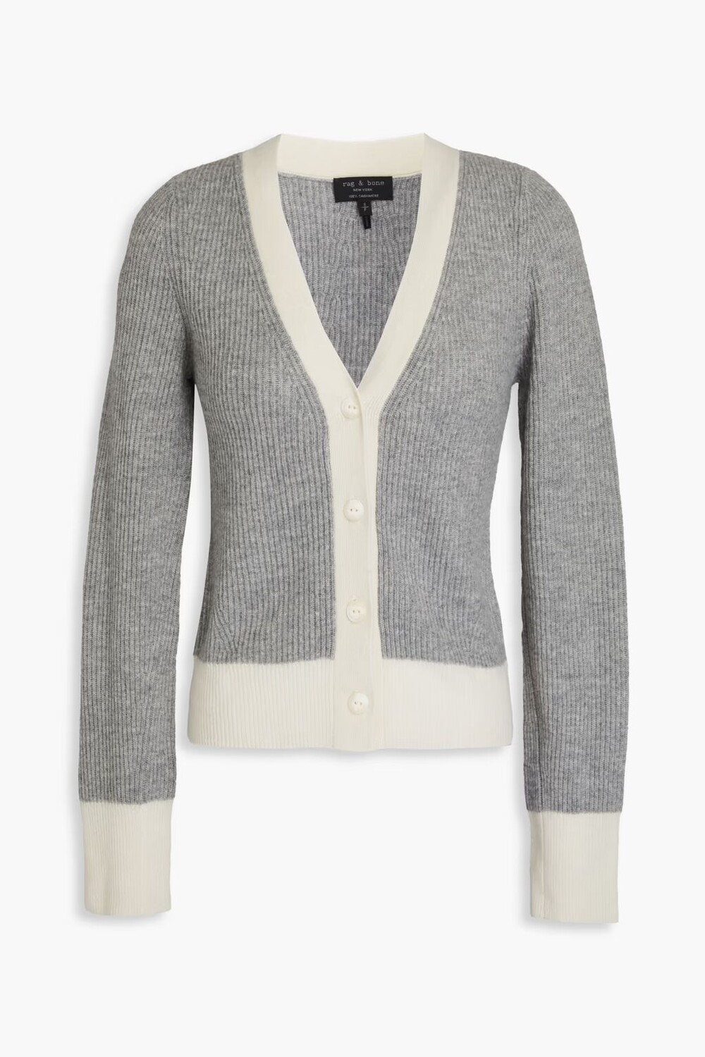 

Двухцветный кашемировый кардиган Pierce Rag & Bone, серый