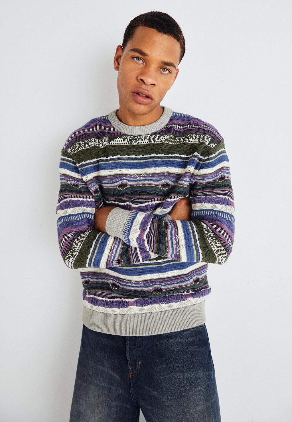 

Свитер SLHLOOSE CREW NECK Selected, оливковый, Зеленый