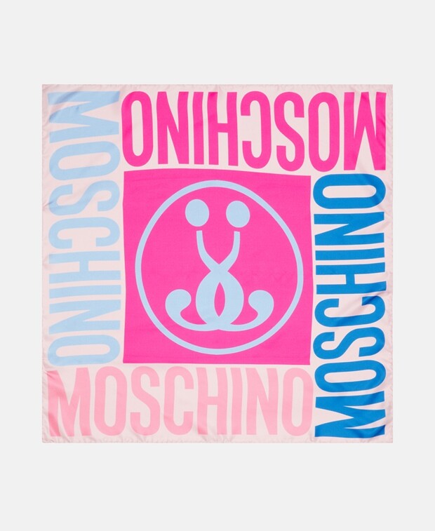 

Шелковый квадратный шарф Moschino, розовый