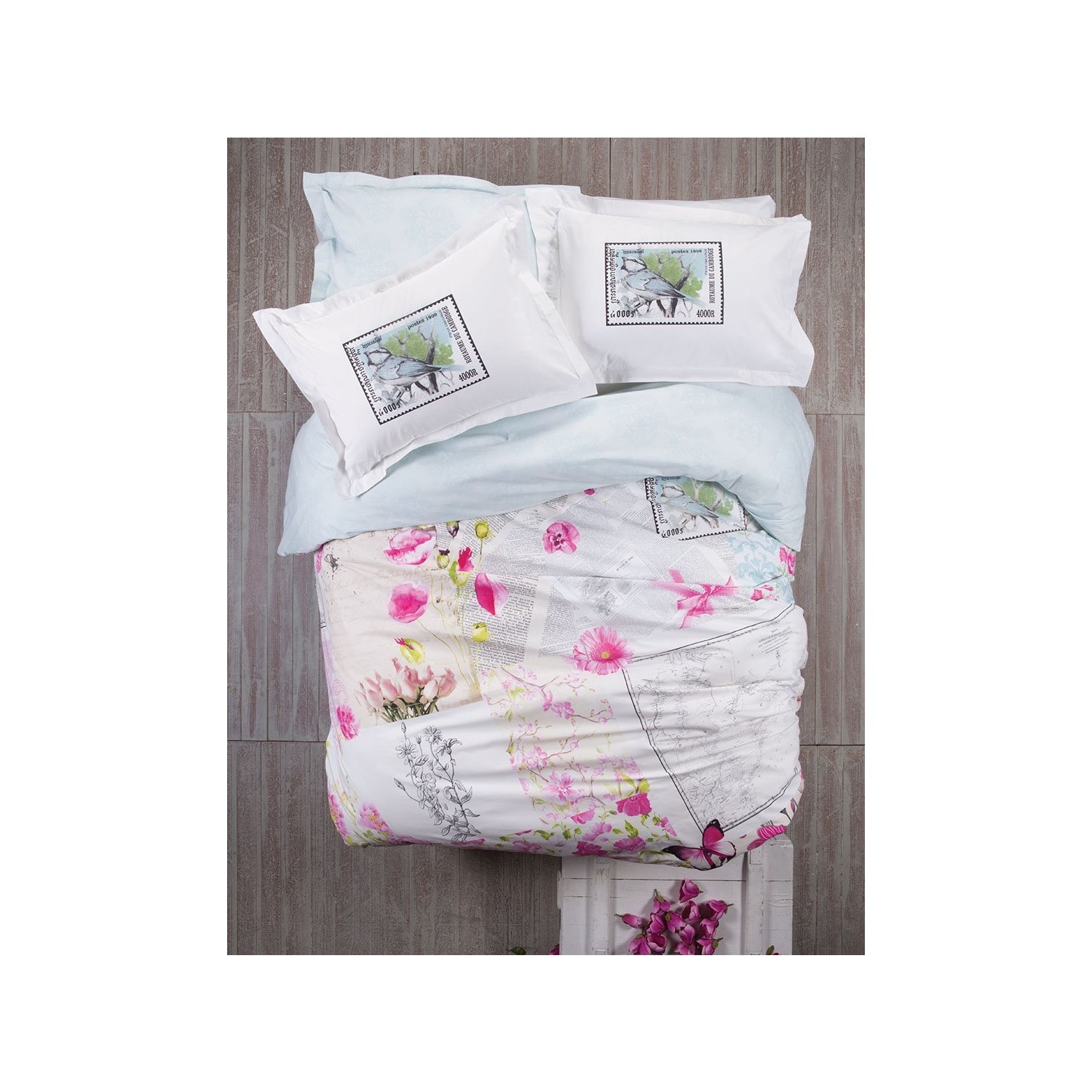 комплект постельного белья с вышивкой karaca home Комплект постельного белья Karaca Home Misty Pano Ranforce