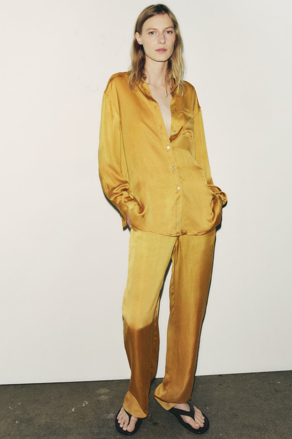 

Пижамная рубашка ZARA, зеленый