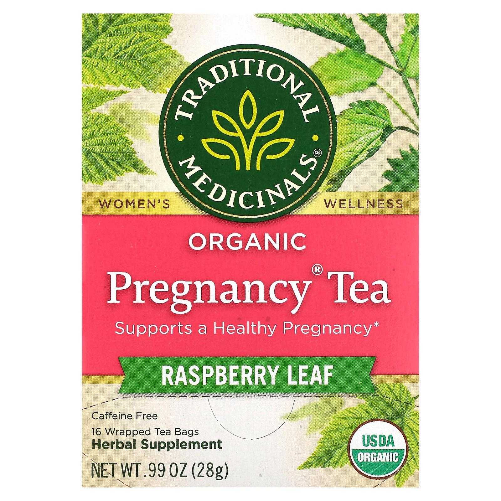 Traditional Medicinals Women's Tea Organic Pregnancy Tea Caffeine Free 16 Wrapped Tea Bags .99 oz (28 g) teeccino roasted herbal tea hazelnut caffeine free 10 tea bags 2 12 oz 60 g