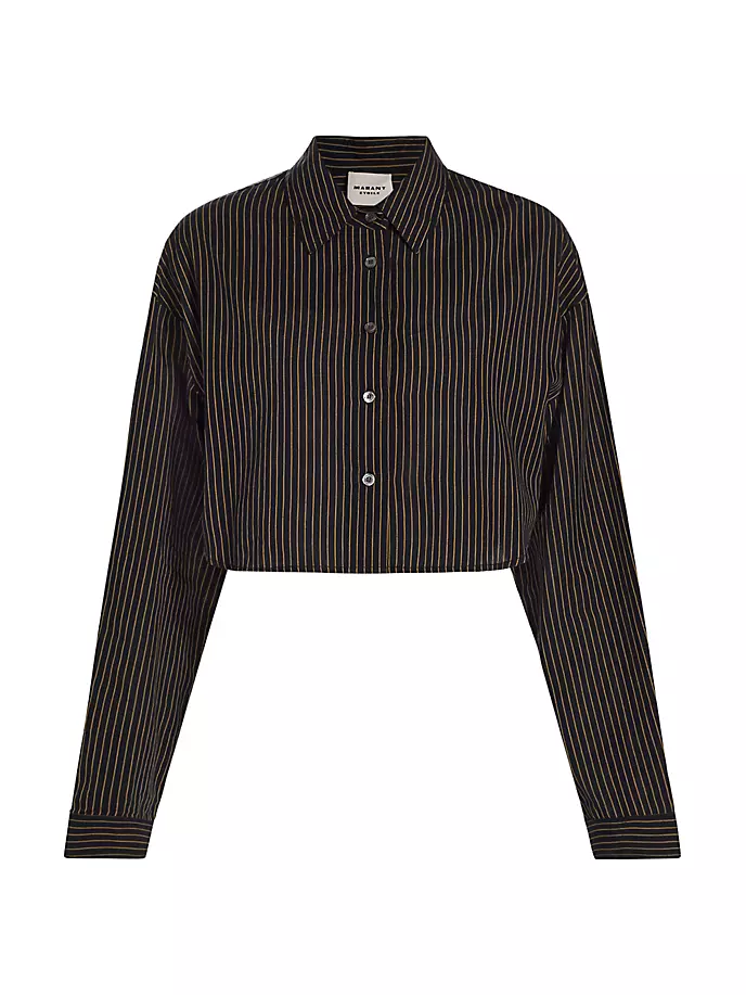 

Хлопковая рубашка в полоску Eliora Isabel Marant Étoile, цвет black midnight