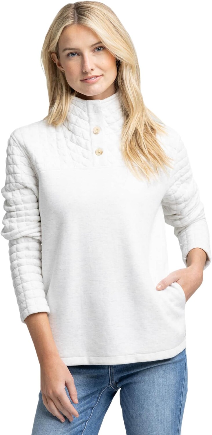 

Стеганый пуловер Kelsea Heather с длинными рукавами Southern Tide, цвет Heather Star White