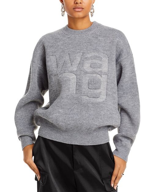 

Толстовка с тисненым логотипом alexanderwang.t, цвет Gray
