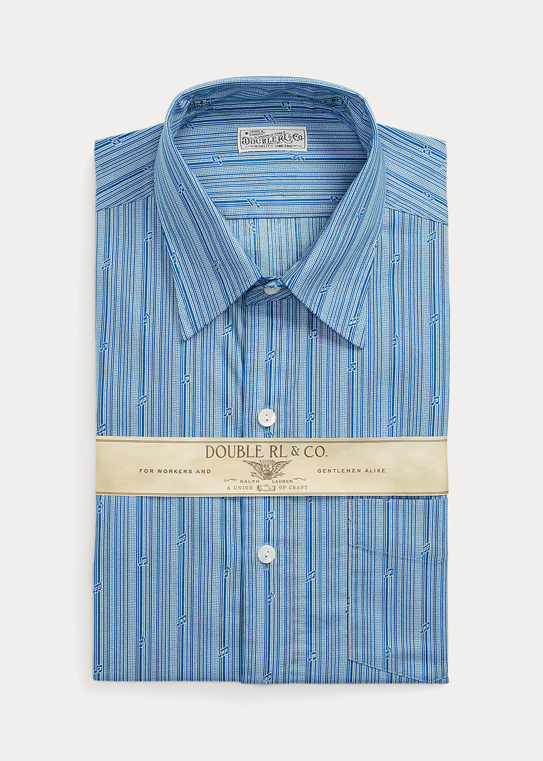 

Рубашка Slim Fit в полоску с музыкальными нотами